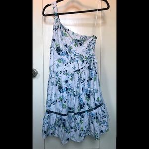 Free People All Mine One Shoulder Linen Floral Dress Small